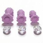 Набір анальних пробок ALUME, S, M, L, лілові з білим каменем, 3 шт вид 6
