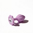 Набір анальних пробок ALUME, S, M, L, лілові з білим каменем, 3 шт вид 9