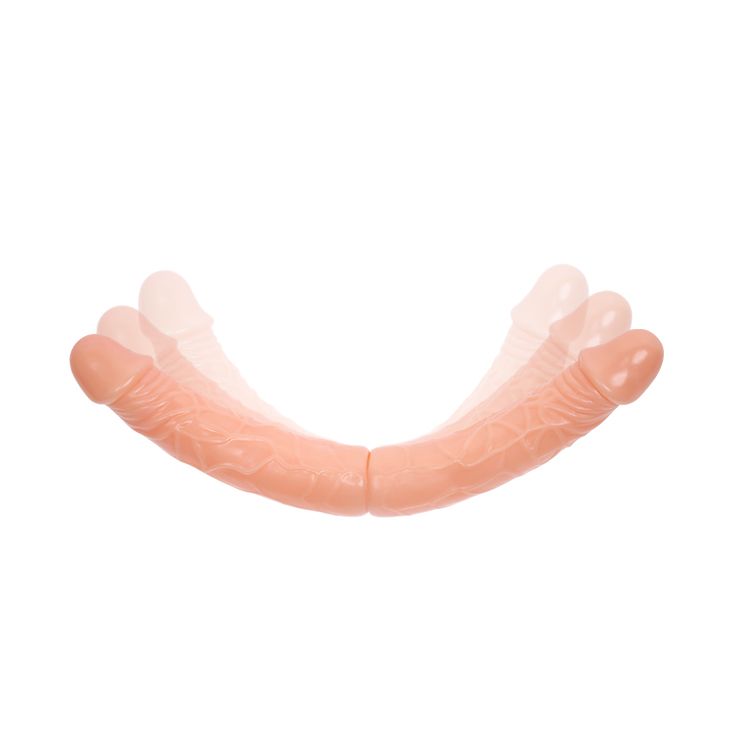 Фалоімітатор двосторонній Baile Double Dones реалістичний, бежевий, 36 × 4,6 см вид 6