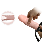 Страпон полый фаллопротез Baile Strap On с креплением на трусиках, беж вид 8