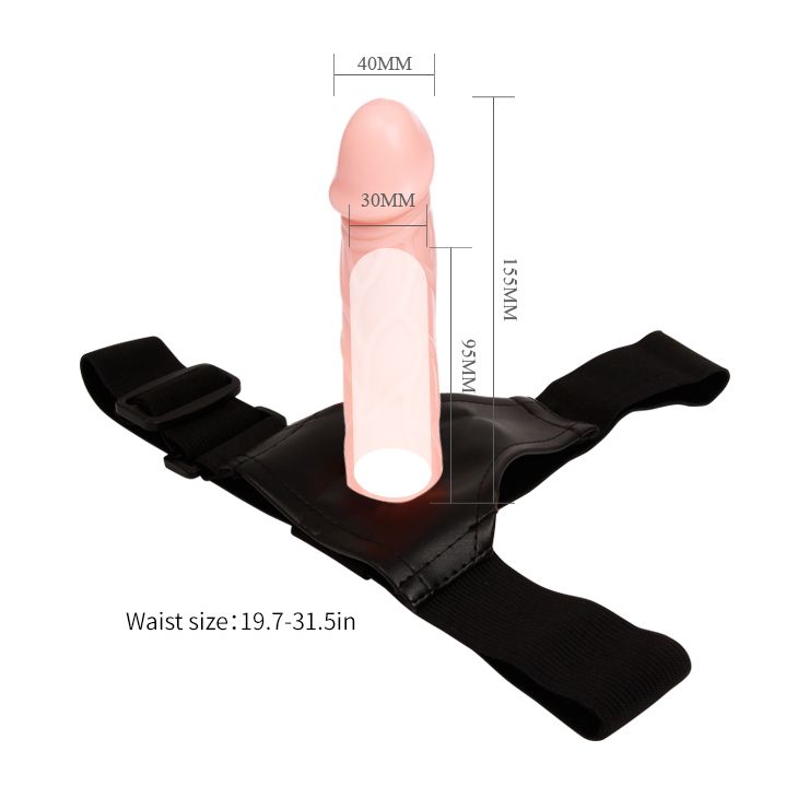 Страпон полый фаллопротез Baile Strap On с креплением на трусиках, беж вид 9