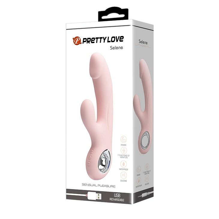 Вибратор с клиторальным отростком Selene розовый Pretty Love вид 9