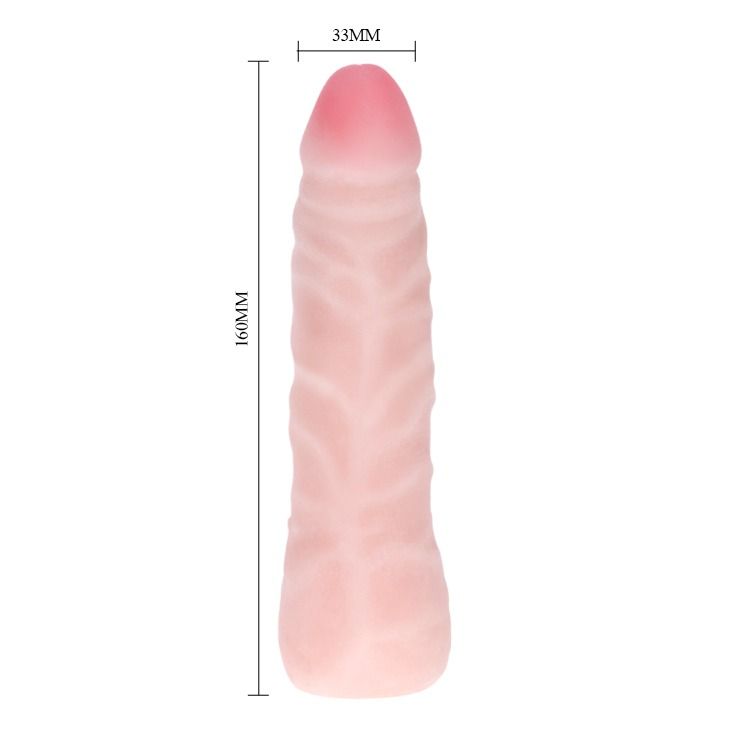 Фалоімітатор з хребтом Super Excitement Sextoy, без мошонки, бежевий, 16 см вид 3