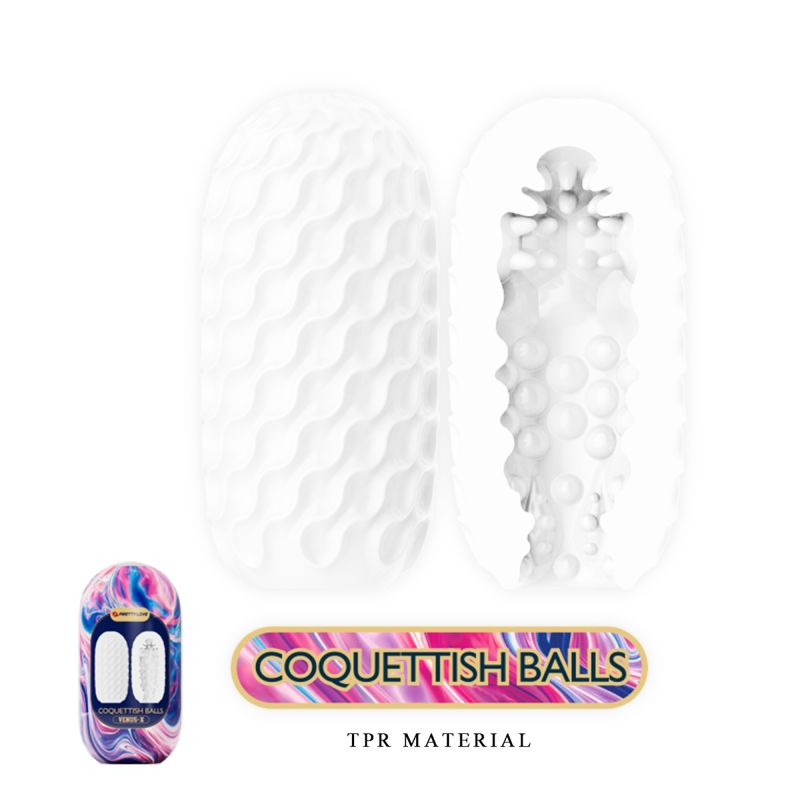 Мастурбатор хай-тек Venus-X Egg VIOLET двосторонній рельєф, білий, фіолетовий, 13.1 х 6.5 см. вид 4