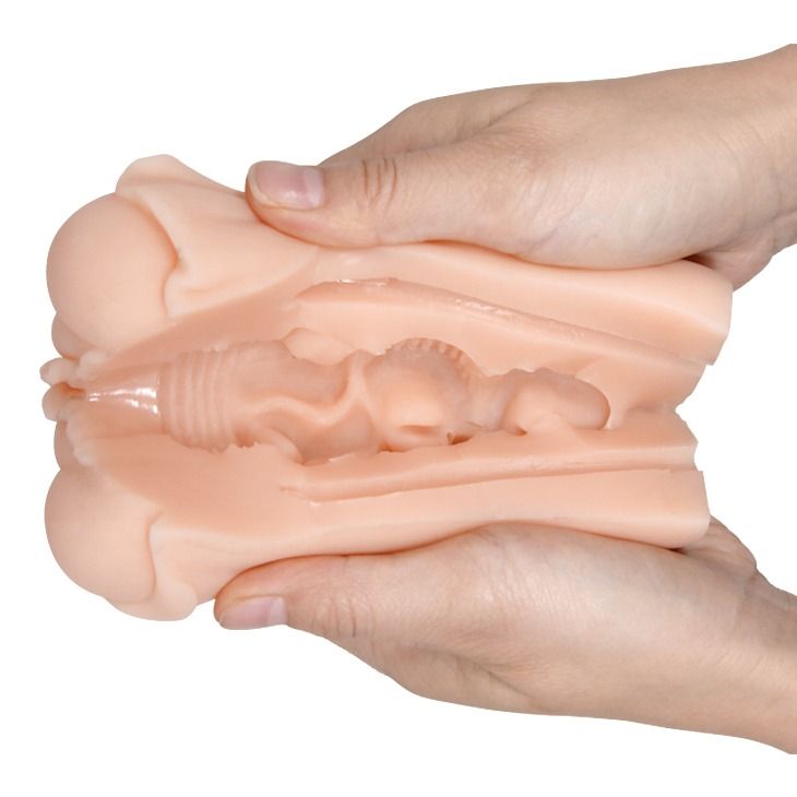 Мастурбатор вагіна реалістичний Crazy Bull бежевий, 15 х 8 см вид 7