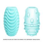 Мастурбатор яйце Pretty Love двостороннє, рельєфне, блакитне, 8.6 х 4.6 см вид 7