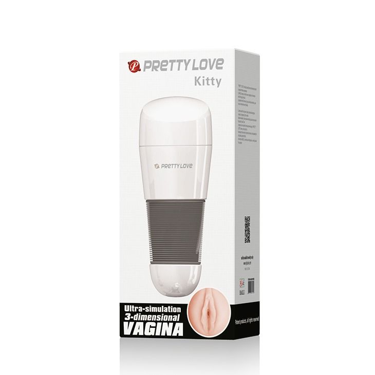 Мастурбатор вагина реалистичный в белой колбе Pretty Love Kitty Vagina вид 7