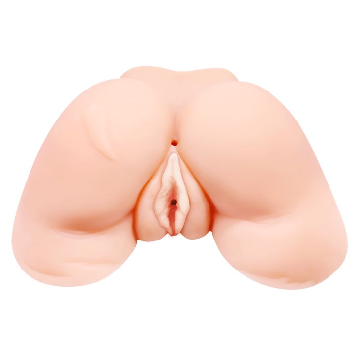 Мастурбатор вагіна і анус Crazy Bull Julie з вібрацією і пультом, бежевий, 28 см вид 3