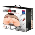 Мастурбатор вагина и анус Crazy Bull Julie с вибрацией и пультом, бежевый, 28 см вид 15