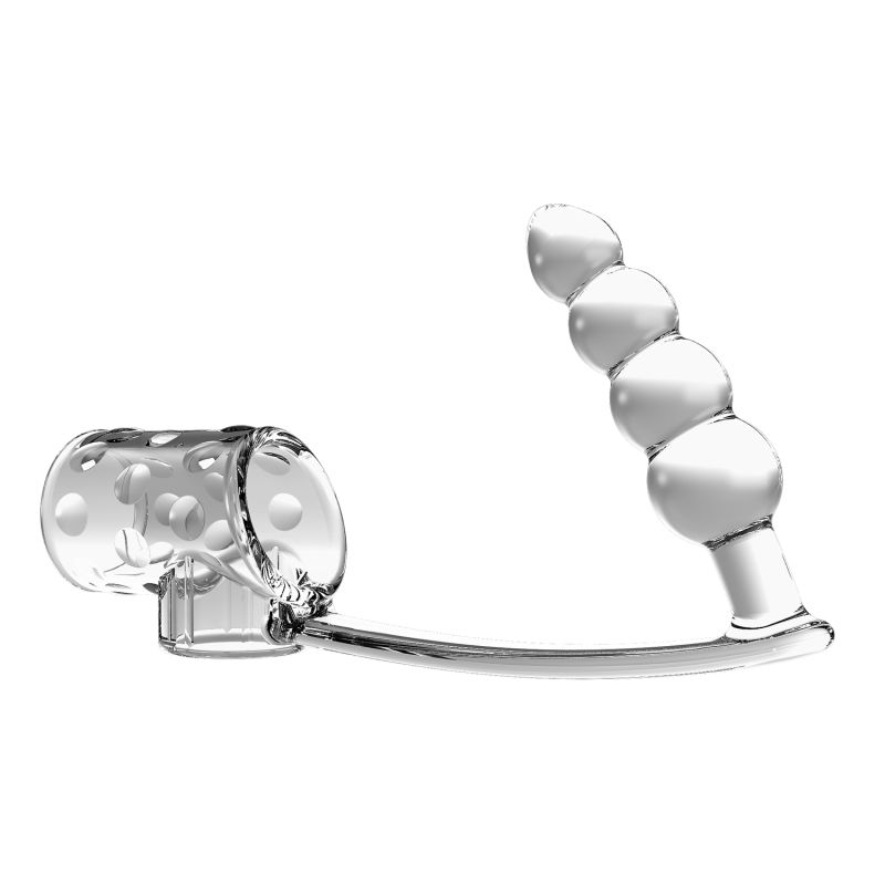 Насадка на член з анальною ялинкою PRETTY LOVE Penis Sleeve Rilley 4 кульки 2-2.6 см, прозора вид 5