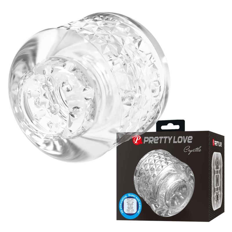 Мини-мастурбатор сквозной Pretty Love Crystle прозрачный вид 2