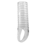 Насадка на пеніс ребриста Pretty Love Hartman відкрита, з петлею, прозора