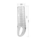 Насадка на пеніс ребриста Pretty Love Hartman відкрита, з петлею, прозора вид 8