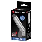 Насадка на пеніс ребриста Pretty Love Hartman відкрита, з петлею, прозора вид 9