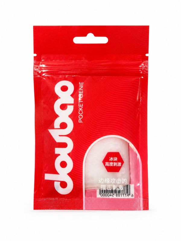 Міні-мастурбатор нереалістичний Daubao Pocket Genius з рельєфом кубиків, білий, 52,5 × 81,5 × 11 мм вид 2