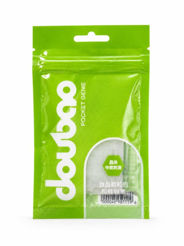 Міні-мастурбатор нереалістичний Daubao Pocket Genius з рельєфом кристала, білий, 52,5 × 81,5 × 11 мм вид 2