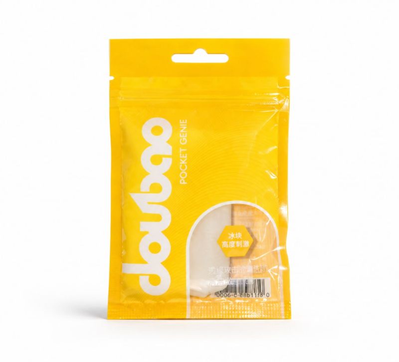 Мини-мастурбатор нереалистичный Daubao Pocket Genius с рельефом точек, белый, 52,5 × 81,5 × 11 мм вид 2