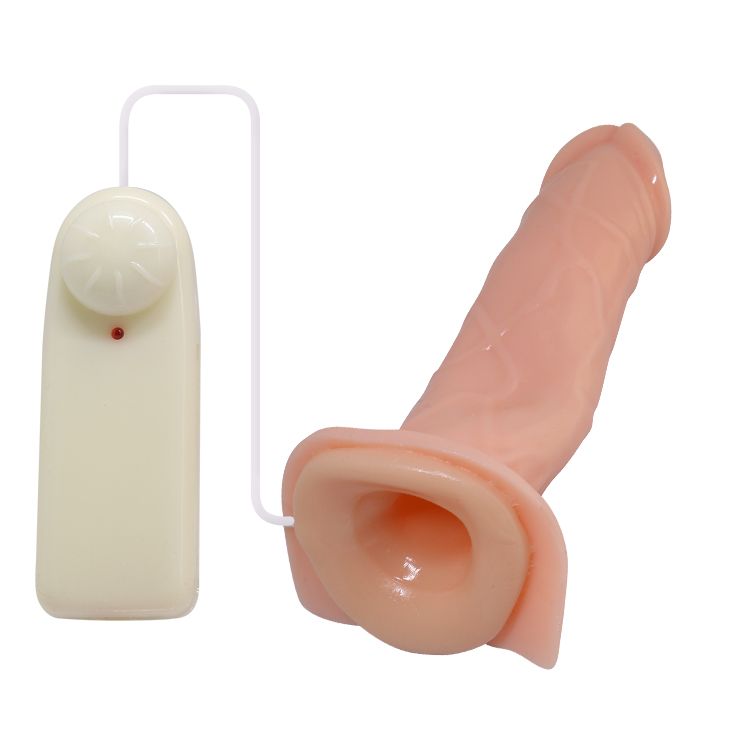 Страпон порожнистий (фалопротез) з вібрацією Baile Vibrating Strap On, беж, 19 × 4 см вид 8