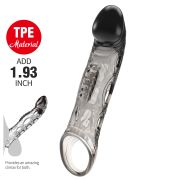 Подовжуюча насадка на пеніс Pretty Love Wayde, чорна, 21,3 × 4 см