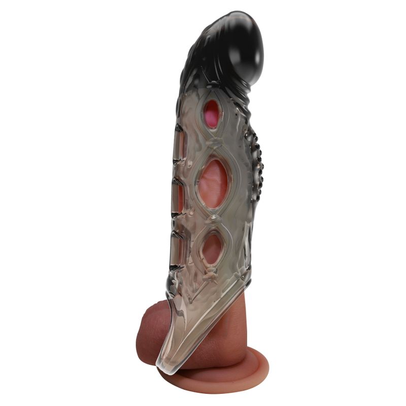 Подовжуюча насадка на пеніс Pretty Love Wayde, чорна, 21,3 × 4 см вид 8