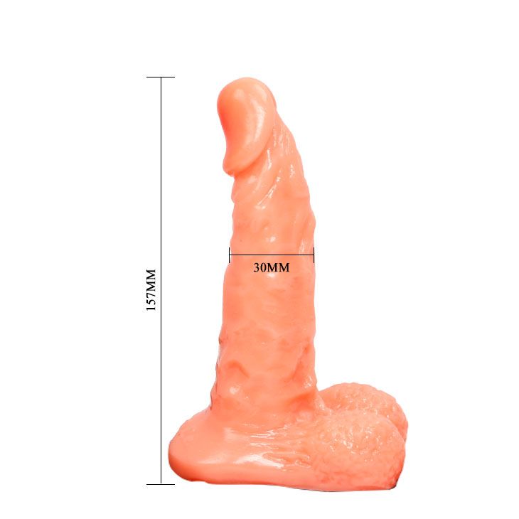 Страпон на трусиках BAILE Ultra Passionate Harness з мошонкою, бежевий, 15,7 × 3 см вид 6