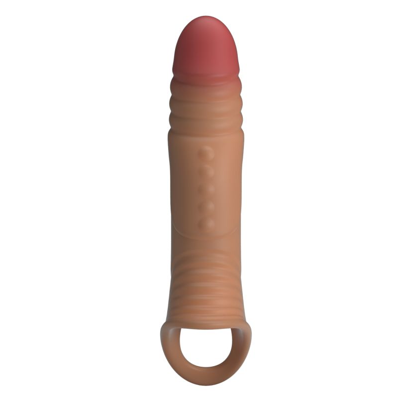 Подовжуюча вібронасадка на пеніс Pretty Love Penis Sleeve, реалістична, 22 × 5,5 см вид 3
