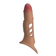 Подовжуюча вібронасадка на пеніс Pretty Love Penis Sleeve, реалістична, 22 × 5,5 см