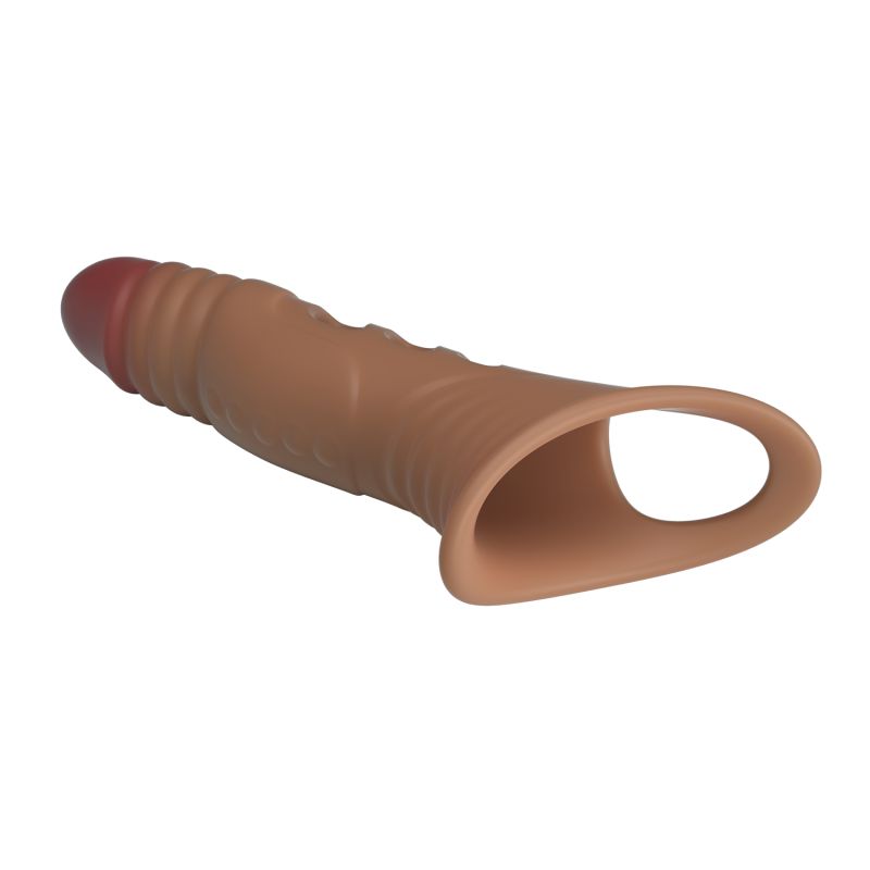 Удлиняющая вибронасадка на пенис Pretty Love Penis Sleeve, реалистичная, 22 х 5,5 см вид 5