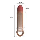 Удлиняющая вибронасадка на пенис Pretty Love Penis Sleeve, реалистичная, 22 х 5,5 см вид 10