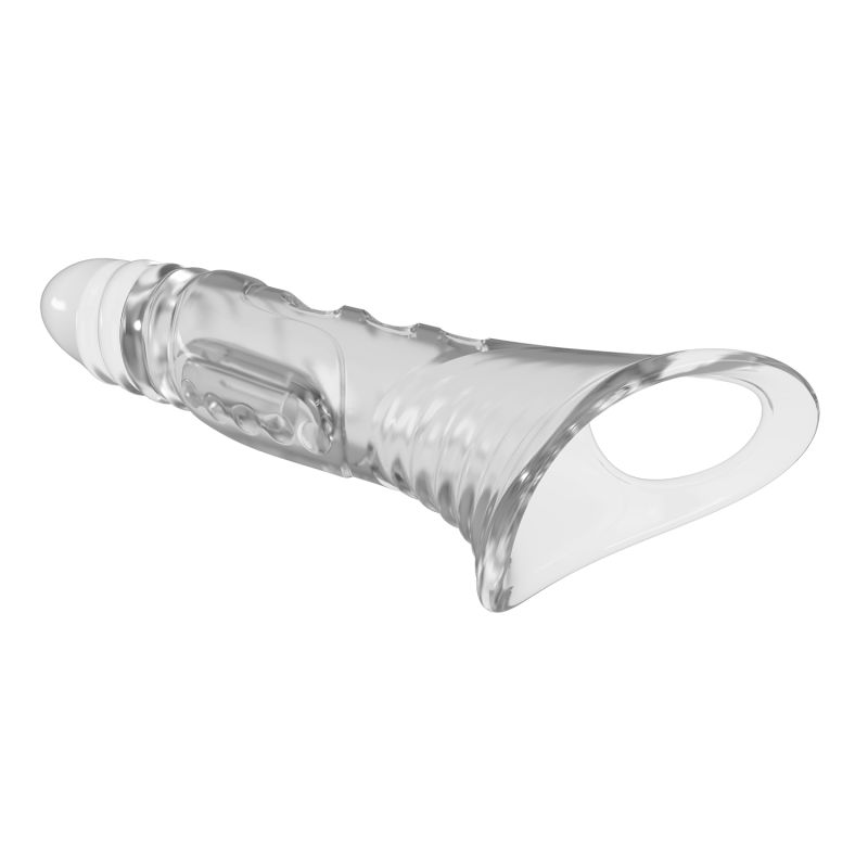 Удлиняющая насадка на пенис Pretty Love Penis Sleeve, прозрачная, 22 х 5,5 см вид 5