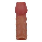 Насадка на пеніс Pretty Love рельєфна, з пухирцями, бежева, 19,8 × 2,8 см вид 4