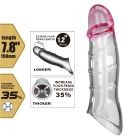 Подовжуюча насадка на пеніс Pretty Love Damell, прозора, 19,8 х 4,3 см вид 12