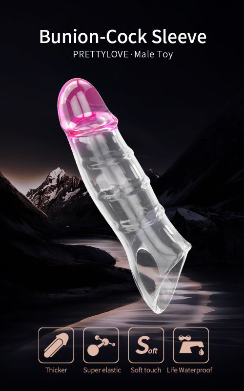 Подовжуюча насадка на пеніс Pretty Love Damell, прозора, 19,8 х 4,3 см вид 13