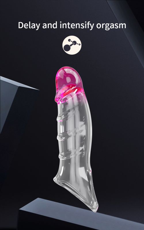 Подовжуюча насадка на пеніс Pretty Love Damell, прозора, 19,8 х 4,3 см вид 17