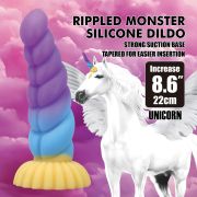 Фалоімітатор силіконовий Power Monsters Unicorn на присоску, різнокольоровий, 22 см