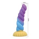 Фаллоимитатор силиконовый Power Monsters Unicorn на присоске, разноцветный, 22 см вид 9