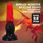 Фалоімітатор силіконовий Power Monsters Fire Dragon на присоску, чорно-червоний, 5,5 см × 24,5 см вид 2