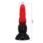 Фалоімітатор силіконовий Power Monsters Fire Dragon на присоску, чорно-червоний, 5,5 см × 24,5 см вид 8
