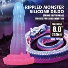 Фалоімітатор силіконовий Power Monsters Void Python на присосці, фіолетовий, 4 см х 20.5 см вид 2