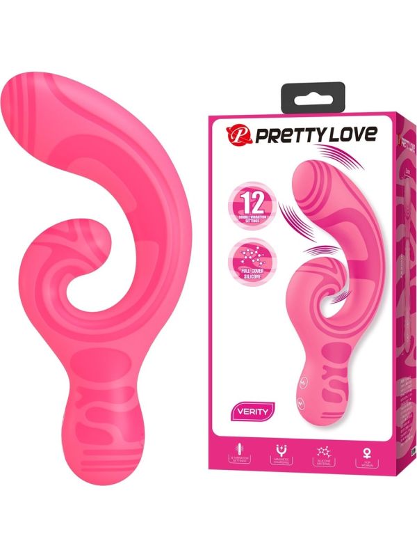 Вібратор-кролик Pretty Love Verity, рожевий, 12.5 см х 3.1 см вид 2