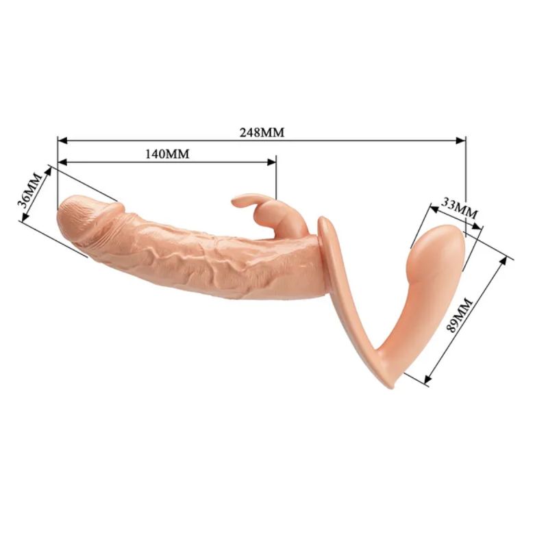 Подвійний страпон на ременях Baile ULTRA Charlotte, реалістичний, 24.8 х 3.6 см вид 7