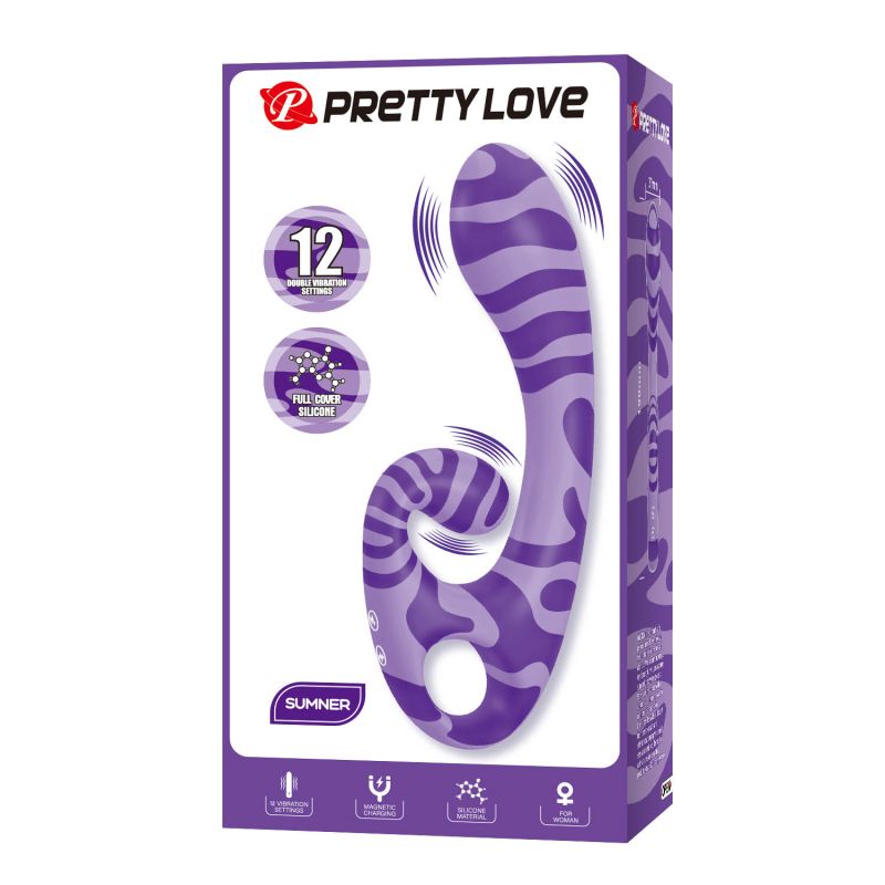 Вібратор-кролик Pretty Love Sumner Sexual Fantasy, фіолетовий, 19 см × 3,7 см вид 2