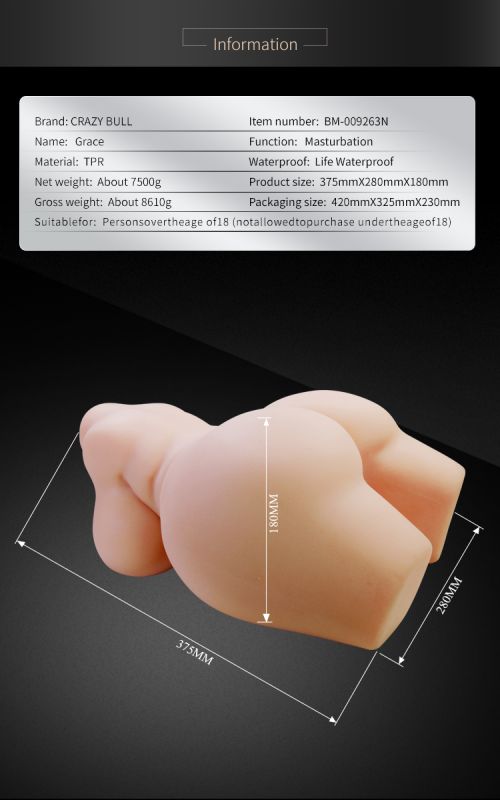 Мастурбатор-торс CRAZY BULL Grace, реалістичний, 37.5 х 24 см вид 19