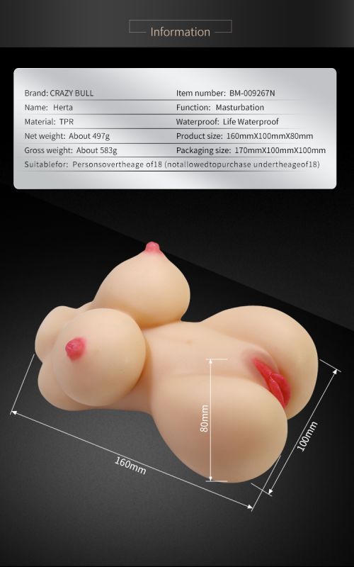 Мастурбатор вагіна міні-торс CRAZY BULL Herta, 16 х 10 см вид 21