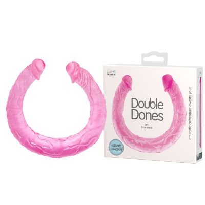 Фаллоимитатор двусторонний Baile Double Dones, реалистичный, розовый, 44 × 3,5 см
