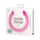 Фалоімітатор двосторонній Baile Double Dones, реалістичний, рожевий, 44 × 3,5 см вид 4