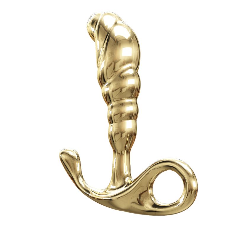 Масажер простати Pretty Love Jack із цирконієвого сплаву, золотий, 12,3 х 2,5 см вид 4