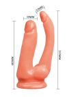 Женский двойной страпон с вибрацией Baile Ultra Passionate, беж вид 7