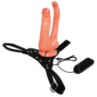 Жіночий подвійний страпон з вібрацією Baile Ultra Passionate, беж вид 8