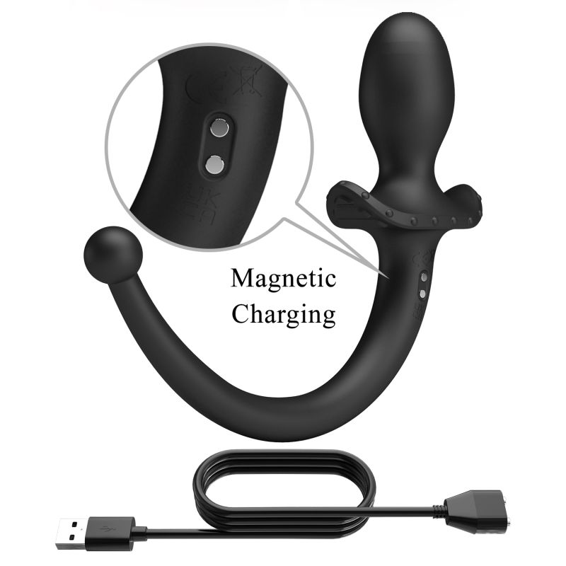 Анальна пробка-хвіст силіконова Pretty Love Anthony з застосунком, чорна, 17,5 × 3,3 см вид 9